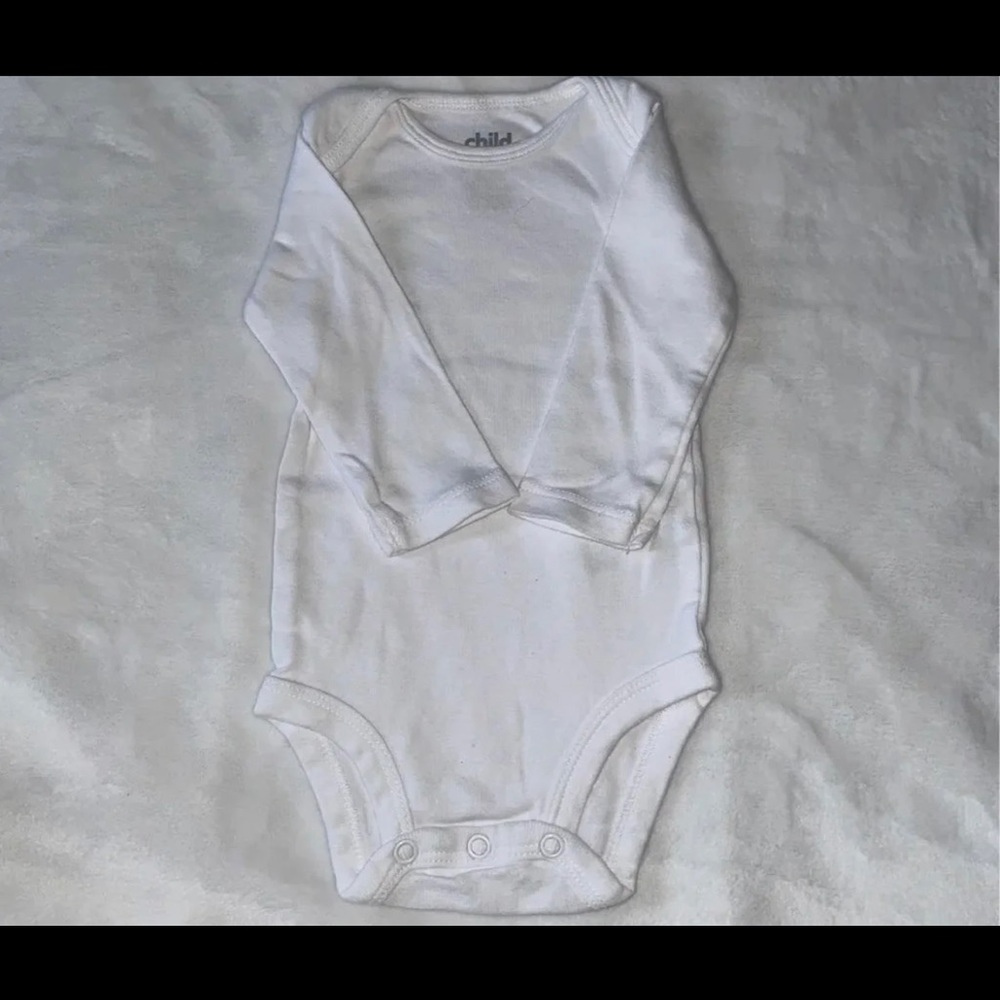 White long sleeve onesie.